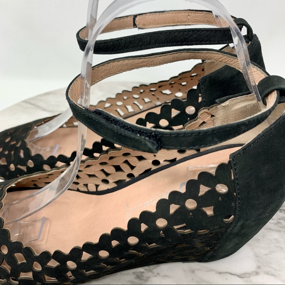Jeffrey Campbell Delaisy Laser Cut Daisy Ankle Strap Wedges 9.5 Edgy Bohemian - Picture 13 of 16